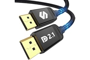 Silkland Kabel 16K DisplayPort 2.1/2.0 3 m, 4K 240 Hz/165 Hz/144 Hz, 2K 360 Hz/240 Hz, 80 Gbps, HDR, DSC1.2a, G-Sync Free-Sync, DP kabel 2.1/2.0 3 m do monitora gamingowego, PC, karty graficznej RTX