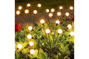 ‎PKKP PKKP Firefly Solar Pathway Lights, 2 Stück Außen Beleuchtung Glühwürmchen Licht LED, IP65 Wasserdicht Gartenkunst-Feenbeleuchtung Für Fußweg Yard Patio Walkway Decor, 10LED
