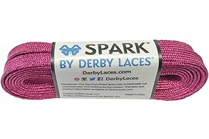 Derby Laces Pink 72 Inch SPARK Skate Lace for Roller Derby, Hockey and Ice Skates, and Boots
