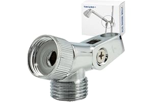 tecuro Gelenkstück 1/2 Zoll für Brauseschlauch und Handbrause, Zapfenloch Ø 10 mm, mit verstellbarer Neigung