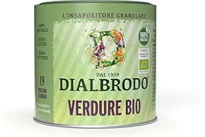 DIALBRODO Biologico, Insaporitore Granulare Vegetale 100% Naturale e Biologico, Senza Glutine, Barattolo da 115 gr