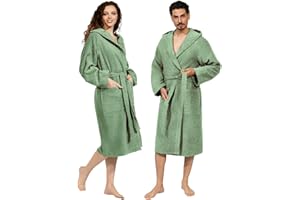 nice homeit Albornoz unisex para mujer/hombre con capucha, de rizo de algodón 100% OEKO-TEX – suave, absorbente, diseño italiano