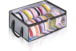 MISSLO Hat Storage Box for Baseball Cap, Holds up to 40 Hats, Wide Hat Organizer for Closet Foldable Cap Holder Bag, Grey