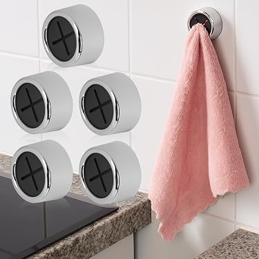 4 Ganci Porta Asciugamani Autoadesivi In Acciaio Inox - Senza Foratura Per Cucina E Bagno - Design A V Antiscivolo 8x5x2.2 Cm