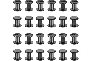 PATIKIL 24 Chicago skruvset, 8 mm l korsskruvar, klämbultar, lädernitar, fästelement, läderbälteskontakter, fotoalbum