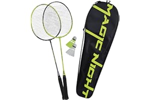 Talbot Torro Set de Badminton Magic Night, 2 Raquettes et 2 Volants avec LED, pour Jouer pour la Nuit, Dans un Sac, 449405