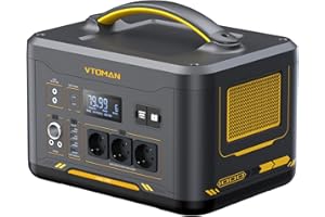 VTOMAN Jump 1000 Portable Power Station 1000W, generador Solar de 1408Wh con Capacidad Ampliable, batería LiFePO4 de 1000W de Potencia Constante con Arrancador de Coches, PD Doble de 100W