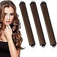 3 Pcs Heatless Curlers,HeatlessCurling Rod for All Hair Types,Heatless Curling Rods Hair Rollers,Sleep In HeatlessCurlers,No Heat Curler Roller for Big Waves, Soft Velvet Thick Flexi Rods (Brown)