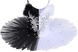 IMEKIS Vestito da Ballo per Balletto per Ragazze Ricamo Floreale Body per Danza Classica Body Tutu Gonna Principessa Fata Ballerina Dancewear Costume per Spettacoli Teatrali