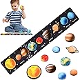 OSDUE Montessori Wooden Toys for 3-Year-Old Boys Girls, Wooden Solar System Puzzle Toys for Toddlers, Learning Educational Space Toys for Toddler Planet Toys (Wooden Solar System Puzzle Toys - A)