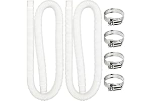 Newtic 2 Stück Pool Ersatzschlauch Mit 4 Metallanschlüssen, Polyethylen (PE), Kunststoff, Poolschlauch für Oberirdische Pools, Ersatzschlauch für Schwimmbadfilterpumpen