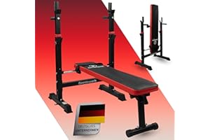 ‎FJOERDESPORTS Fjoerdesports Hantelbank mit Ablage, Verstellbare Höhe & Klappbar, Schwerlast Gewichtheben, Heimtraining, Home Gym, Dip-Station, Fitnessstudio, Multifunktion Trainingsbank