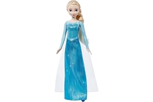Mattel Disney Frozen Toys, Singing Elsa Fashion Doll in Signature Outfit, Sings “Let It Go” in 4 Languages: English, German, French, Italian from Disney Frozen Movie, JDL58