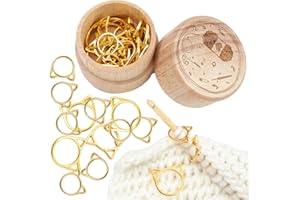 Jomewory 30PCS Segnapunti Gatto Simpatici Segnapunti Galvanica Pennarelli per Maglieria Portamaglie Segnapunti per Maglieria Dorati per Donne Che Lavorano a Maglia con 10 Grandi e 20 Piccoli