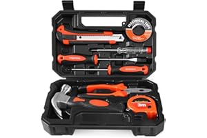 ValueMax Mini Werkzeugset Haushalt 8tlg. Werkzeugsatz mit Aufbewahrungskoffer, für Renovierung und elektrische Reparatur