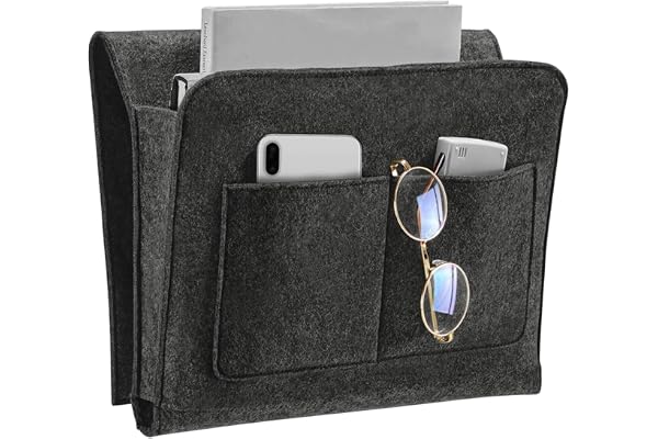 TAKONE filt sängväska för upphängning 32 x 20 x 10 cm, halkfri, 5 fack | Sängväska för upphängning av filt, 5 fack, 32 x 20 x 10 cm, halkfri, organiserare för säng och soffa