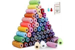 SOLEDI Fil Couture Machine à Coudre 60 Couleurs Chaque Bobine de 230M - Avec 2 Enfile-Aiguille et 16 Aiguilles Couture - Réparer Vêtements Sac Artisanat DIY