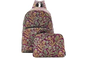 ECO CHIC Lightweight Foldable Water Resistant Backpack Rucksack Folds into Pouch for Storage