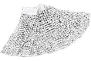 RAGUSO 50/100 8 Rows Chair Sash Napkin Rings Diamond Mesh Wrap Ribbon for Christmas Wedding Party Banquet Reception Catering (100pcs-Silver)