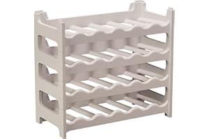 ARTECSIS Cantinetta Portabottiglie in Plastica Modulare 24 Bottiglie Grigio Granito