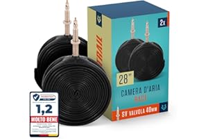 Alphatrail Camera d'aria Bicicletta da Corsa Rick 28 Pollici SV Presta Valvola 2x Set 700 x 18-28c con Garanzia di Mobilità I Copertoni Compatibili Michelin, Continental, Schwalbe, Vittoria & Mavic
