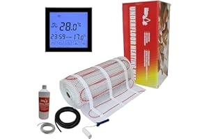 Nassboards Premium Pro - Kit de Calefacción Eléctrica Por Suelo Radiante Caja Roja de 150 W por 6m² Termostato Táctil Negro