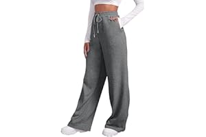 DWEVKEFUL Jogging Femme - Décontracté Baggy Pantalon avec Poches Yoga et Pilates Pantalons de Sport Taille Elastique Grande Taille Bas de Jogging Large Leger Jogging