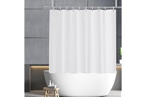 ‎YISURE YISURE Weiß Duschvorhang 150x150 schmaler breit für kleine Badewannen, Antibakteriell Polyester-Gewebe Kleiner Badvorhang wasserabweisend, Breite 150 x Höhe 150cm