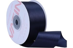 VATIN Navy Satin Ribbon Polyester 40mm X 23m(25 Yards) Craft Fabric Ribbon Perfect for Gift Wrapping,Hair Bow,Party Balloon Trimming, Cake Decoration Sewing and Other Craft Projects