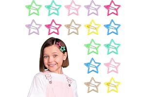 RUMGUG 16 Pcs Horquilla de Estrella de Colores, Horquillas Estrella Colores Pinzas Pelo Niña Pequeñas para Diseño de Estrella, Horquillas Estrellas Broche de Presión para Cabello Clips Fiesta Todos Días