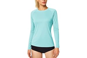 MAGCOMSEN Damen Langarmshirt UV Schutz Shirt Schnelltrocknend Outdoorshirts UPF 50+ Sport T-Shirt Leicht Sommer Funktionsshirt für Wandern Laufen