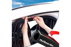Joint Porte Voiture Caoutchouc Adhesif - Jobon Universel Bande Joint de Porte Voiture Autocollant, Isolation Phonique Joint Voiture pour Coffre, Pilier, Portes, Fenetres (19x19mm, 6.1M)
