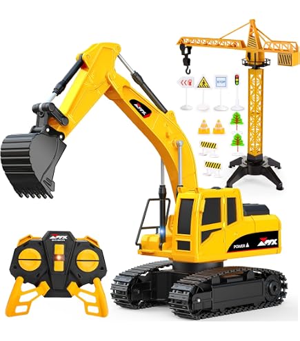 VATOS Escavatore Giocattolo 2 In 1 - 342 Pezzi Set Da Costruzione Per Bambini, Impila Robot E Ruspa, STEM