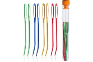 DESON Ago per Filato Piegato, 8 Pz Aghi per Arazzi, Aghi per Lana Aghi Smussati a Occhi Grandi, Aghi da Cucito, Ferri da Maglia Intrecciati con Tubo