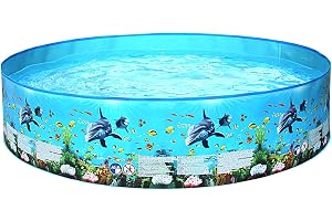 VFM - Children's Paddling Pool 4Ft, Rigid Family Pool, No Inflation, Dog Paddling Pool, Small Kids Pool, Summer Toys, Garden 