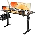 Claiks Electric Standing Desk, Adjustable Height Stand up Desk, 55x24 Inches Sit Stand Home Office Desk with Splice Board, Black Frame/Black Top