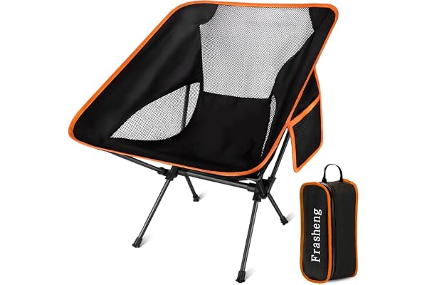 Frasheng Hopfällbar Campingstol, Hopfällbar Stol med Bärväska, Fiskestol, Ultralätt Campingstol, Bärbar Campingstol för Picknick, Vandring, Camping, Utomhus