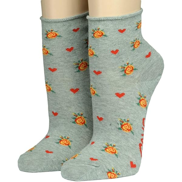 Crönert Longsocks Mit Rollsaum – Blüten Und Tupfen Auf Gelbem Grund, Bequeme Baumwollsocken