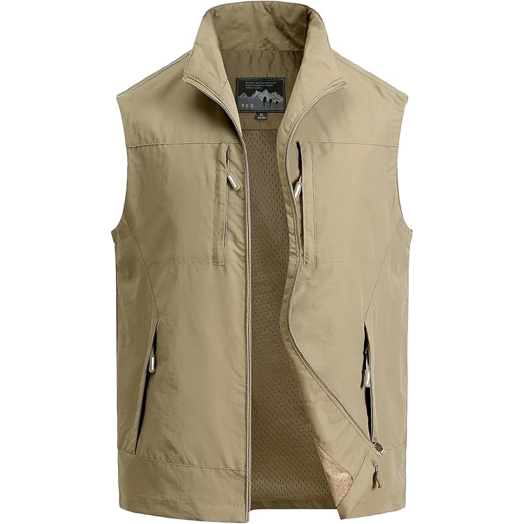 Gilet Simms Pêche Mouche Gilet De Pêche Simms Taille M - Nylon, Couleur Gris Beige, Sans Manches, Occasion Bon état Mike James Suns