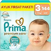 Prima Premium Care Diapers Number 3 144 Monthly Deal Pack