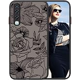 Mobile Phone Case for Huawei P30 Case Soft Silicone Shockproof Protective Case Matte Transparent Anti-Scratch PC Back Full Camera Protective Cover 3D Rose Pattern Print Design