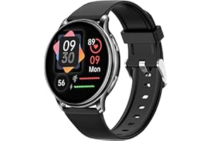 FINDTIME Smartwatch Herren Fitnessuhr Damen mit Telefonfunktion Schrittzähler Uhr Damen Pulsuhr Sportuhr Blutdruckmessung Gesundheitsuhr Laufuhr Fitness Tracker Aktivitätstracker Fitnesstracker Schwarz