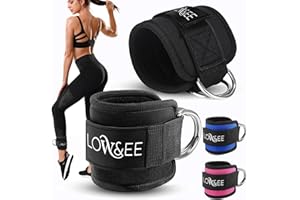 LOW&EE® Lot de 2 chevilles, poulies Gym - Chevillère pour poulie rembourrée en Velcro pour femmes et hommes - Sangle de cheville Gym pour machine à câble Fitness et Gym