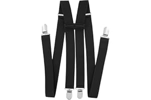 axy Hosenträger für Herren breit 2,5 cm in H-Form mit 4 Hosenträger Clips extra stark längenverstellbar
