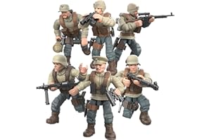 MEIEST Mini figuras de acción de soldados modelo de ejército, juguete de bloques de construcción con múltiples armas militares, accesorios, juego de regalo de fiesta para niños (zorro del desierto,