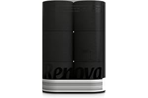 PAPIER TOILETTE NOIR RENOVA, Paquet De 6 Rouleaux De Papier Hygiénique Noir Triple Épaisseur, Doux et Absorbant, 140 Feuilles/Rlx, Parfum Boisé, Papier WC Idéal Pour Déco Chic Et Design