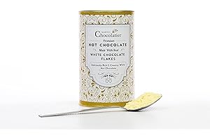 Martins Chocolatier Chocolat Chaud Gourmand | Chocolat Blanc | Flocons de Chocolat Belge | Boisson Chocolatée Luxueuse