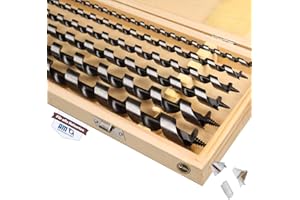 AM-Zerspanungstechnik Set di 6 punte per trapano a serpente Ø6-18 x 460 mm, punte per legno lunghe