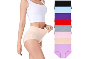 YOULEHE Women's High Waist Knickers Ladies Cotton Briefs Underwear Full Coverage Soft Breathable Panties Multipack