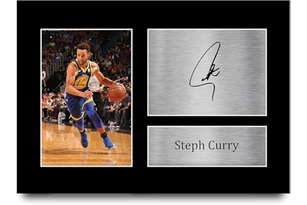 HWC Trading A4 Stephen Steph Curry Golden State Warriors Cadeaux imprimés photo autographe signée pour les fans de basket-ball - A4